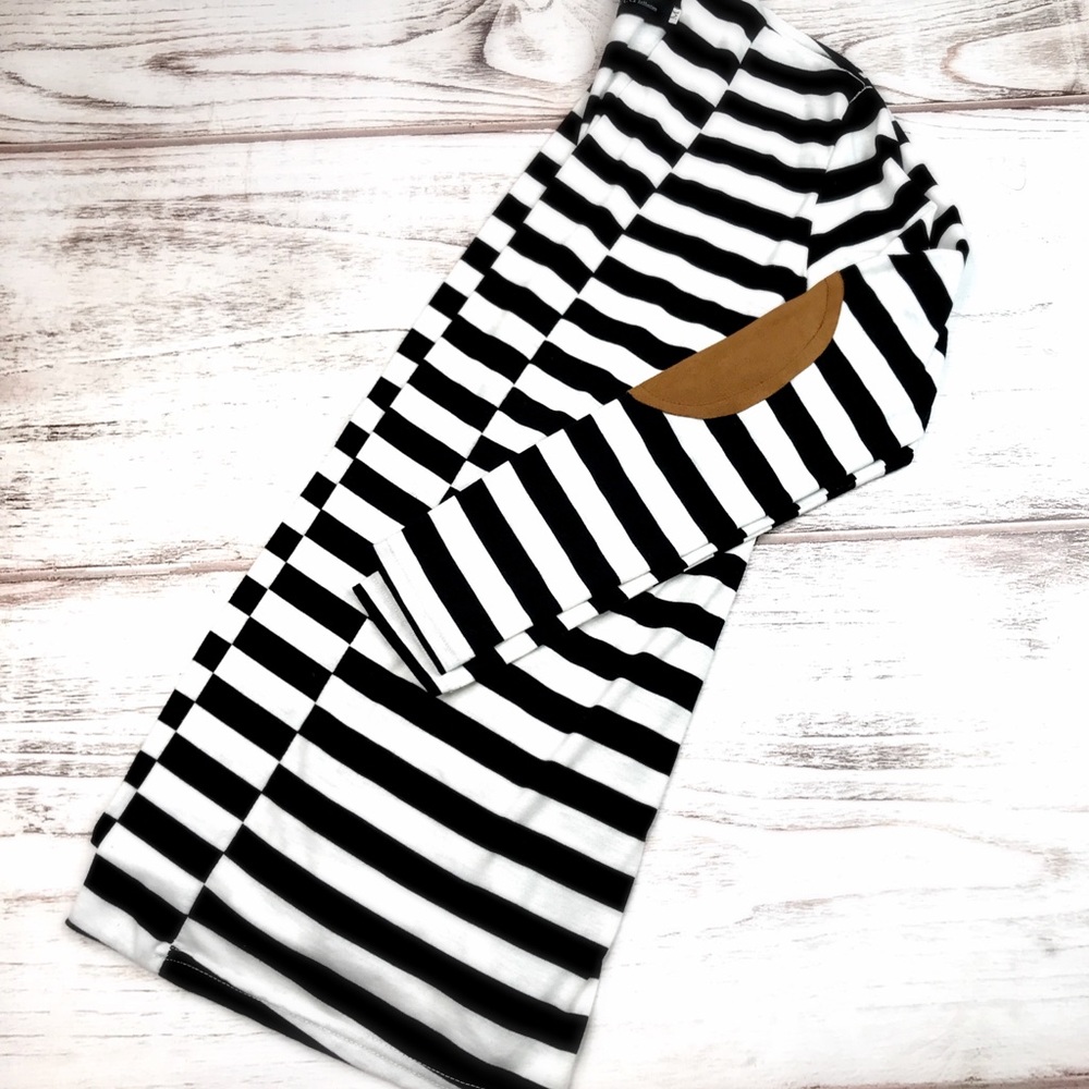 Black & White Cardigan w/ elbow patch